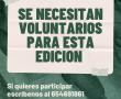 SE NECESITAN VOLUNTARIOS PARA DESAFIO 2022